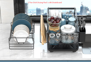 Tier Dish Drying Rack with Drainboard